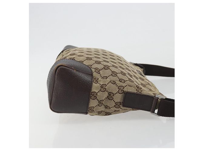 Borsa a Spalla GUCCI GG Canvas Marrone Argento 114273 Auth ep15593 - vista 4