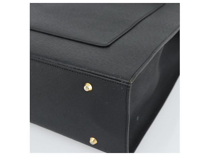 SAINT LAURENT Tote Bag aus Leder Schwarz Gold Auth 194015 Golden - Ansicht 10