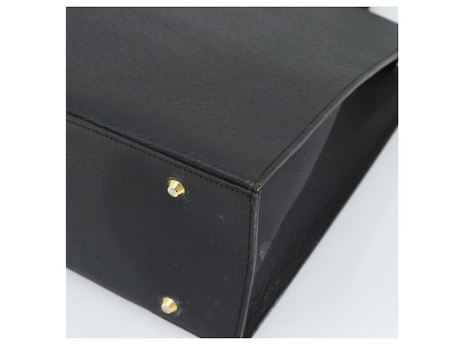 SAINT LAURENT Tote Bag aus Leder Schwarz Gold Auth 194015 Golden - Ansicht 12