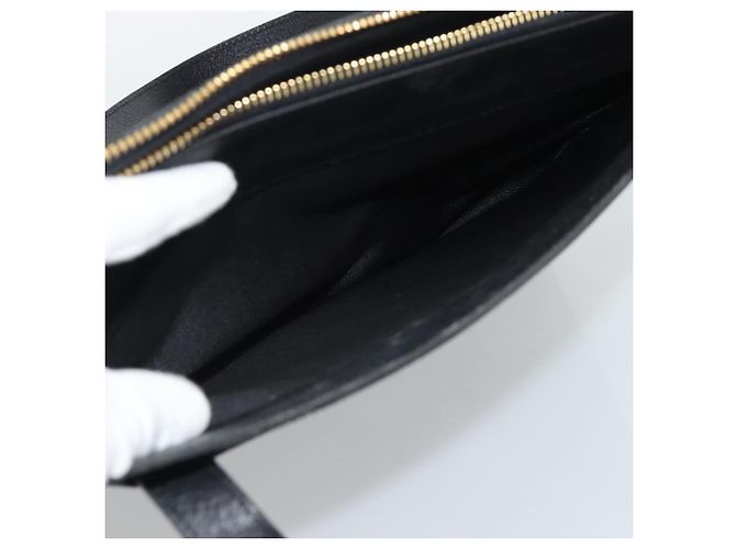 SAINT LAURENT Tote Bag aus Leder Schwarz Gold Auth 194015 Golden - Ansicht 21