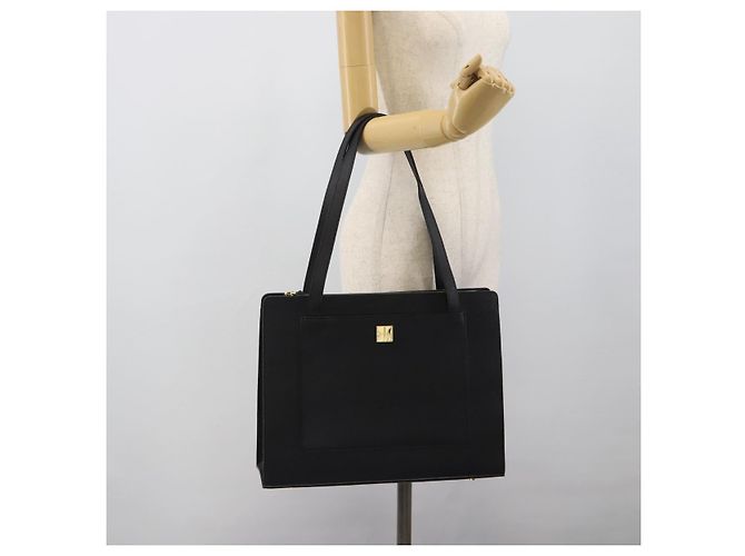 SAINT LAURENT Tote Bag aus Leder Schwarz Gold Auth 194015 Golden - Ansicht 24