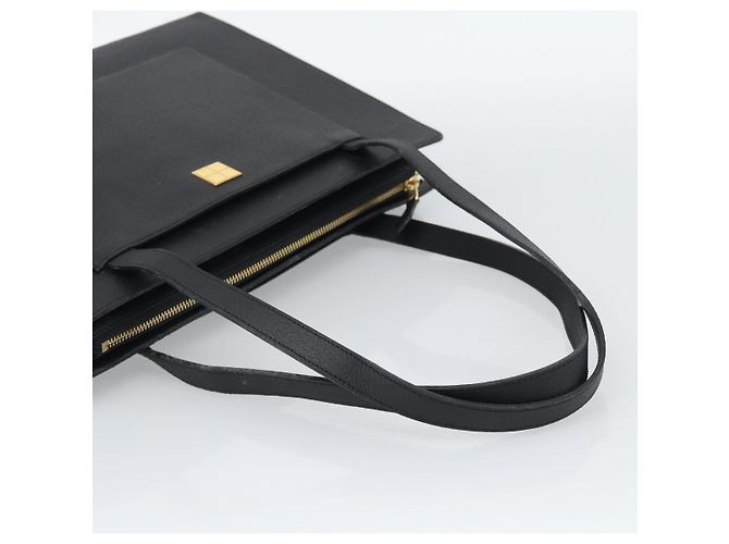 SAINT LAURENT Tote Bag aus Leder Schwarz Gold Auth 194015 Golden - Ansicht 7