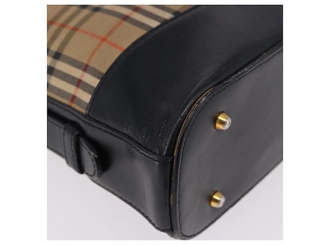 Bolso de hombro Burberrys Nova Check en lona beige y dorado Auth 193522 - vista 10