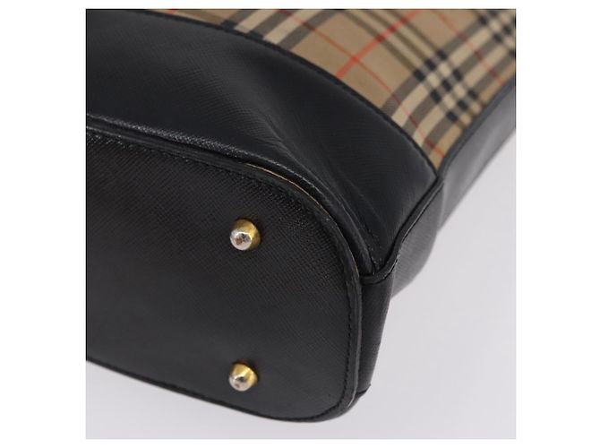 Bolso de hombro Burberrys Nova Check en lona beige y dorado Auth 193522 - vista 11