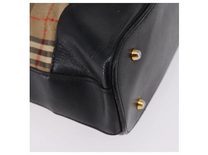 Bolso de hombro Burberrys Nova Check en lona beige y dorado Auth 193522 - vista 12