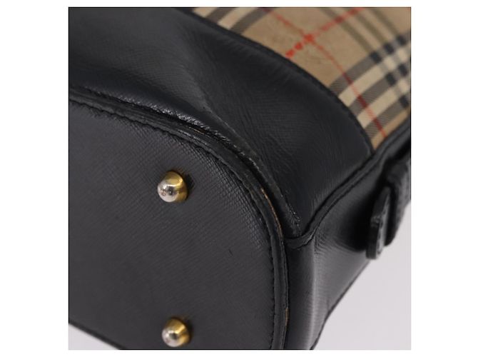 Bolso de hombro Burberrys Nova Check en lona beige y dorado Auth 193522 - vista 13