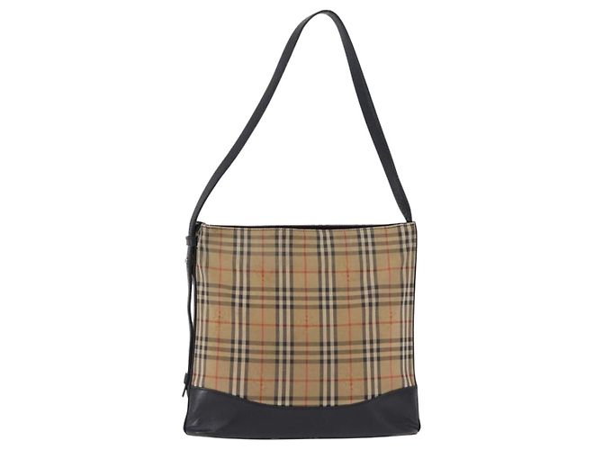 Bolso de hombro Burberrys Nova Check en lona beige y dorado Auth 193522 - vista 2