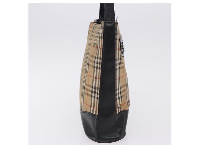 Bolso de hombro Burberrys Nova Check en lona beige y dorado Auth 193522 - vista 4