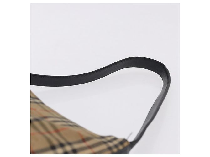 Bolso de hombro Burberrys Nova Check en lona beige y dorado Auth 193522 - vista 8