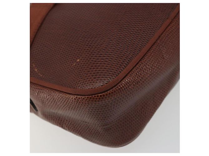 Borsa a tracolla Salvatore Ferragamo in pelle goffrata marrone e oro Auth 194054 D'oro - vista 11