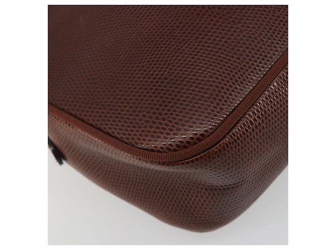 Borsa a tracolla Salvatore Ferragamo in pelle goffrata marrone e oro Auth 194054 D'oro - vista 13