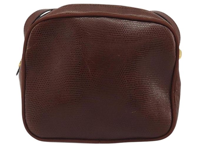 Borsa a tracolla Salvatore Ferragamo in pelle goffrata marrone e oro Auth 194054 D'oro - vista 3