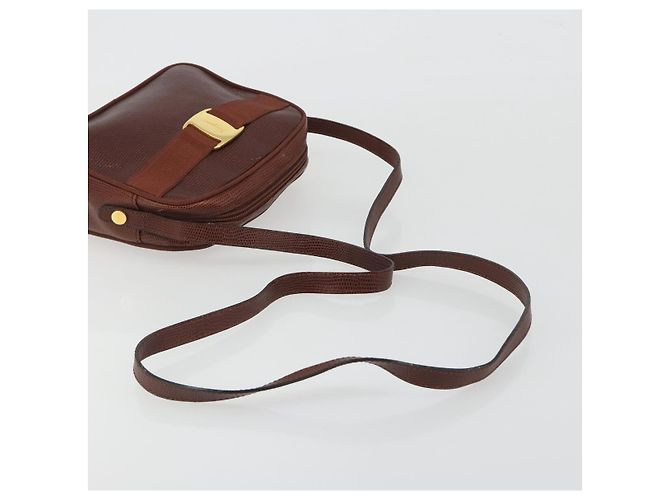 Borsa a tracolla Salvatore Ferragamo in pelle goffrata marrone e oro Auth 194054 D'oro - vista 7