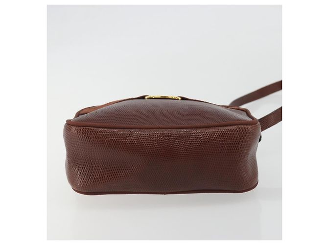 Borsa a tracolla Salvatore Ferragamo in pelle goffrata marrone e oro Auth 194054 D'oro - vista 9