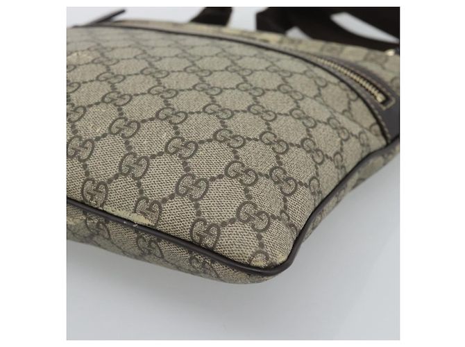 Bolsa de Ombro GUCCI GG Supreme PVC Bege Ouro 295257 Auth 193862 Dourado - vista 10