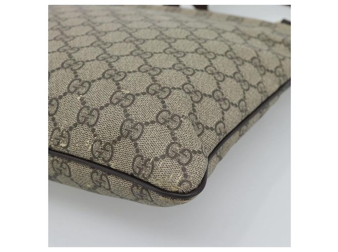 Bolsa de Ombro GUCCI GG Supreme PVC Bege Ouro 295257 Auth 193862 Dourado - vista 12