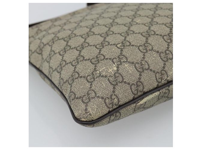 Bolsa de Ombro GUCCI GG Supreme PVC Bege Ouro 295257 Auth 193862 Dourado - vista 13