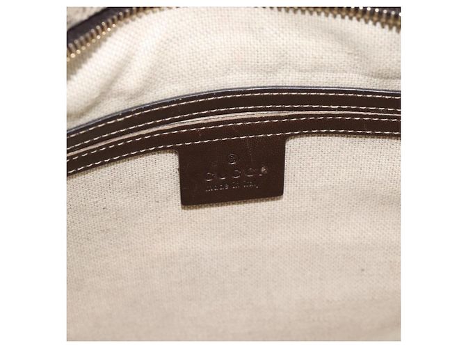 Bolsa de Ombro GUCCI GG Supreme PVC Bege Ouro 295257 Auth 193862 Dourado - vista 15