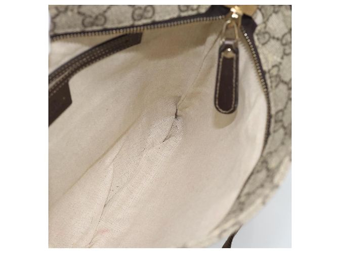 Bolsa de Ombro GUCCI GG Supreme PVC Bege Ouro 295257 Auth 193862 Dourado - vista 17