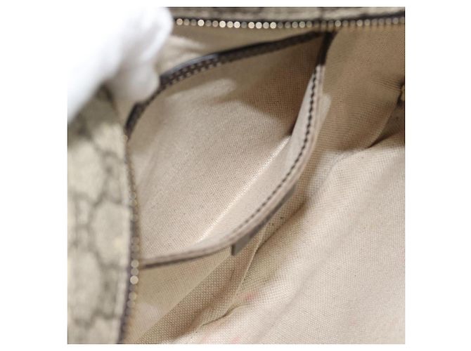 Bolsa de Ombro GUCCI GG Supreme PVC Bege Ouro 295257 Auth 193862 Dourado - vista 19