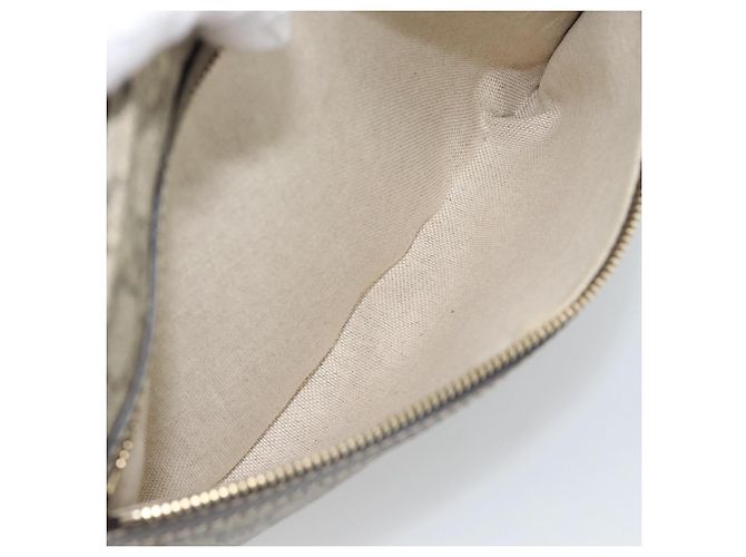 Bolsa de Ombro GUCCI GG Supreme PVC Bege Ouro 295257 Auth 193862 Dourado - vista 21