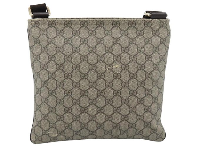 Bolsa de Ombro GUCCI GG Supreme PVC Bege Ouro 295257 Auth 193862 Dourado - vista 3