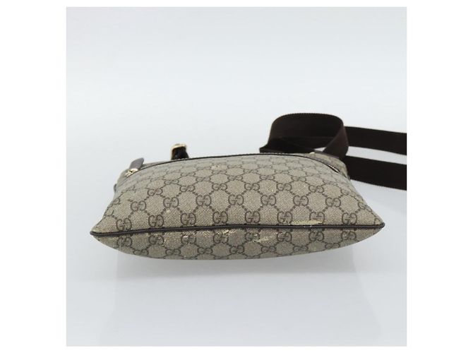Bolsa de Ombro GUCCI GG Supreme PVC Bege Ouro 295257 Auth 193862 Dourado - vista 9