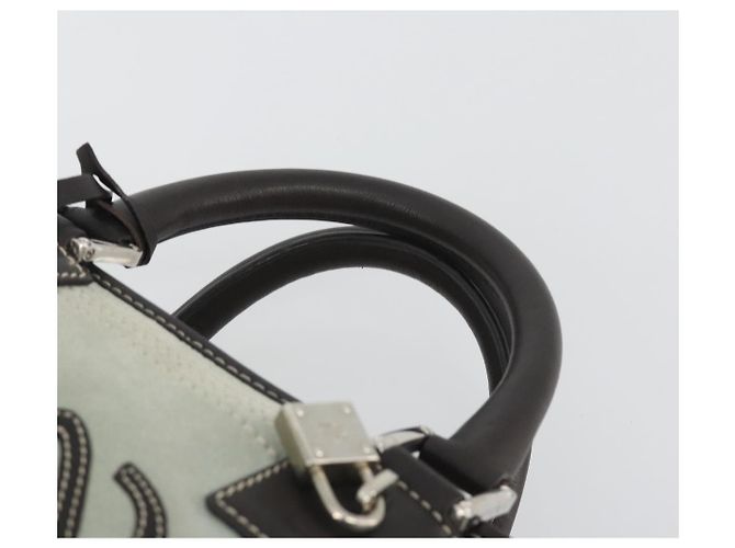 Borsa a mano LOEWE Amazona 28 in scamosciato grigio marrone Auth yk20662V - vista 14