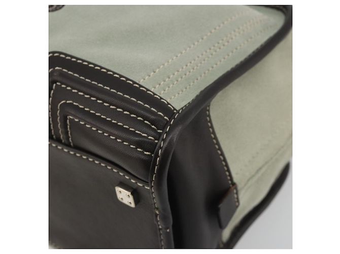 Borsa a mano LOEWE Amazona 28 in scamosciato grigio marrone Auth yk20662V - vista 15