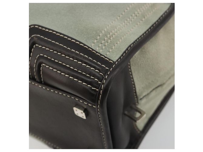 Borsa a mano LOEWE Amazona 28 in scamosciato grigio marrone Auth yk20662V - vista 17