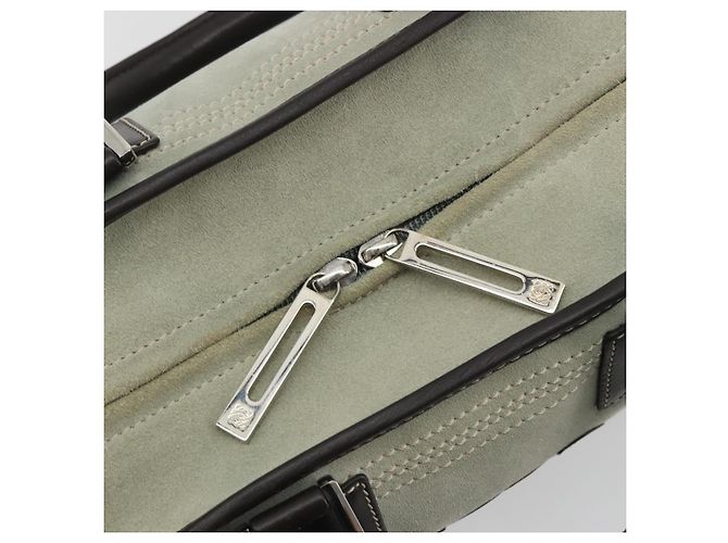 Borsa a mano LOEWE Amazona 28 in scamosciato grigio marrone Auth yk20662V - vista 20