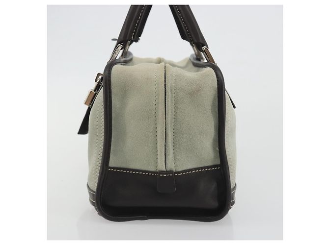 Borsa a mano LOEWE Amazona 28 in scamosciato grigio marrone Auth yk20662V - vista 3