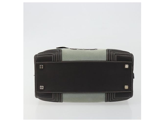 Borsa a mano LOEWE Amazona 28 in scamosciato grigio marrone Auth yk20662V - vista 5