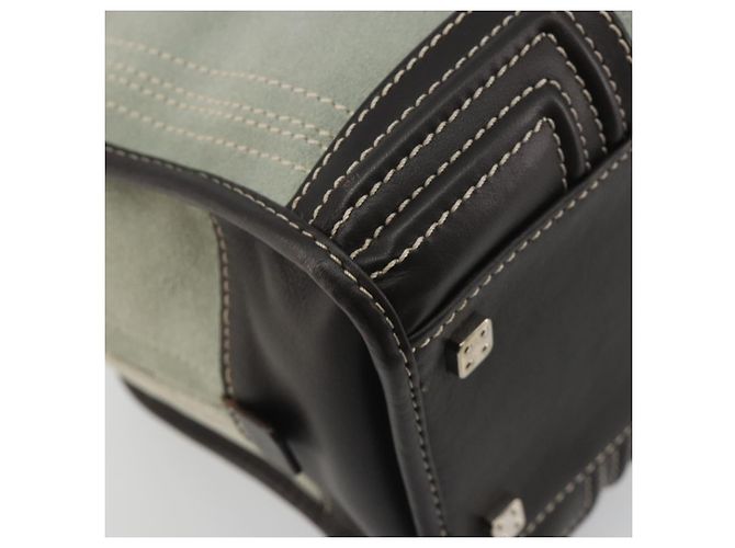 Borsa a mano LOEWE Amazona 28 in scamosciato grigio marrone Auth yk20662V - vista 8