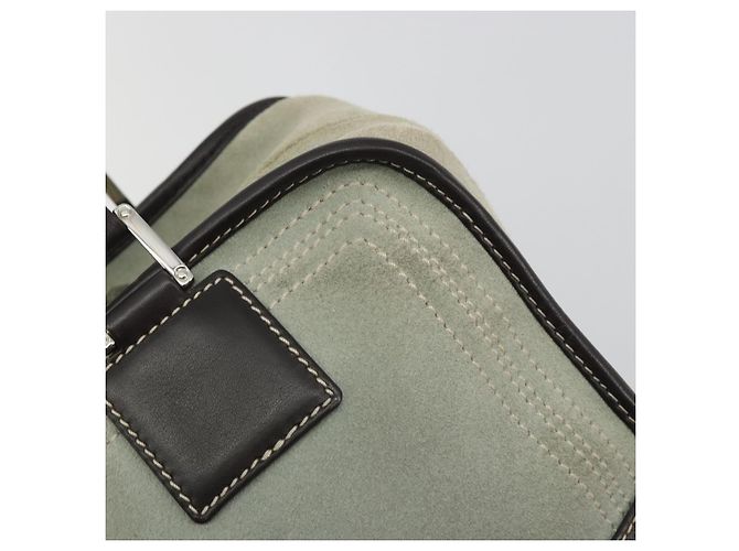 Borsa a mano LOEWE Amazona 28 in scamosciato grigio marrone Auth yk20662V - vista 9