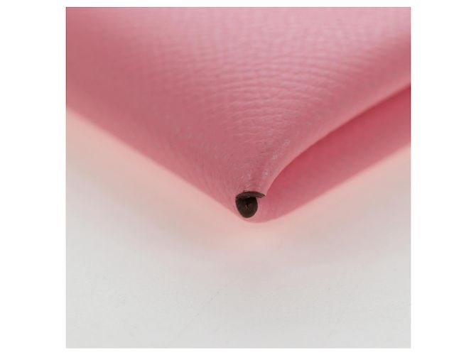 Hermès Tarjetero HERMES Calvi de cuero rosa Auth 190365M - vista 8