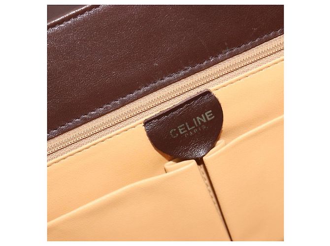 Céline Borsa CELINE in pelle marrone oro Auth ep15547 D'oro - vista 16