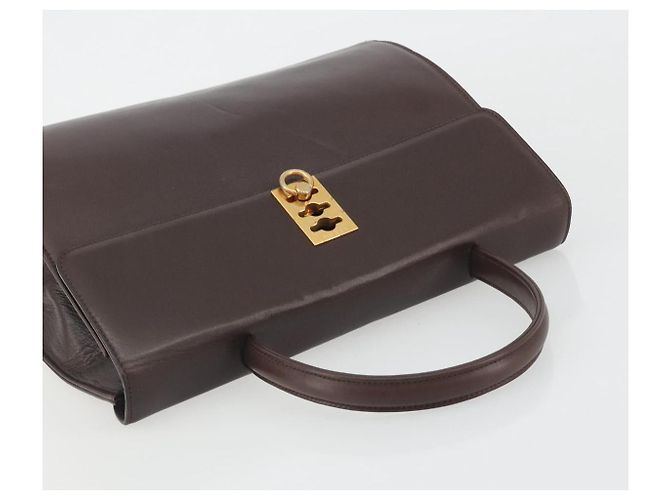 Céline Borsa CELINE in pelle marrone oro Auth ep15547 D'oro - vista 6