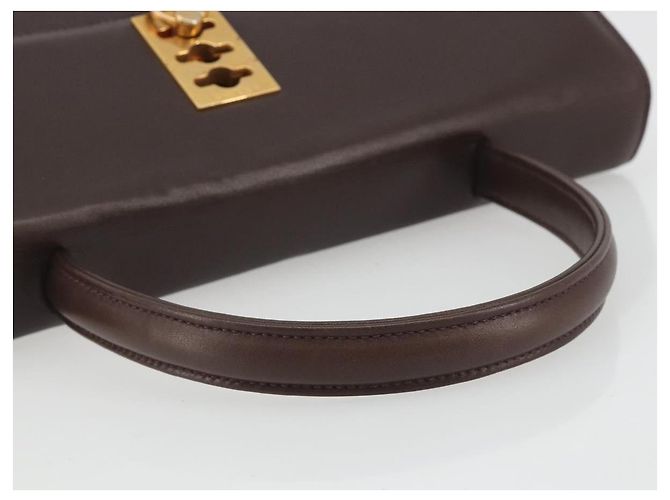 Céline Borsa CELINE in pelle marrone oro Auth ep15547 D'oro - vista 7