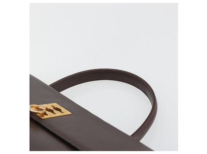 Céline Borsa CELINE in pelle marrone oro Auth ep15547 D'oro - vista 8
