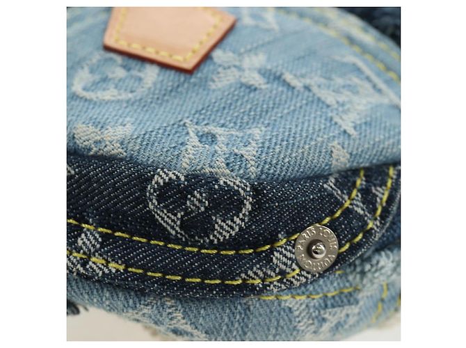 LOUIS VUITTON Monogram Denim Patchwork Pouchy Bag Blue M92382 LV Auth ki6696M - vista 10