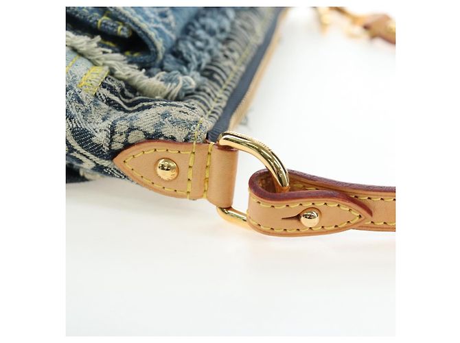 LOUIS VUITTON Monogram Denim Patchwork Pouchy Bag Blue M92382 LV Auth ki6696M - vista 14