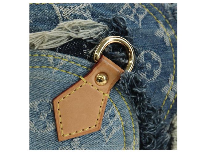 LOUIS VUITTON Monogram Denim Patchwork Pouchy Bag Blue M92382 LV Auth ki6696M - vista 15