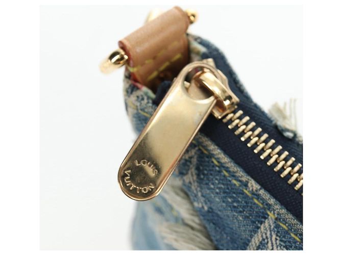 LOUIS VUITTON Monogram Denim Patchwork Pouchy Bag Blue M92382 LV Auth ki6696M - vista 19