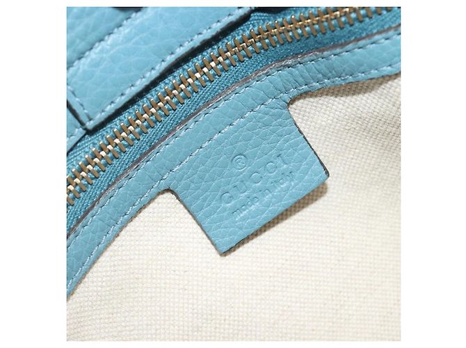 Borsa a Mano GUCCI Bamboo in Pelle 2way Blu Argento 336032 Auth ep15143 - vista 17