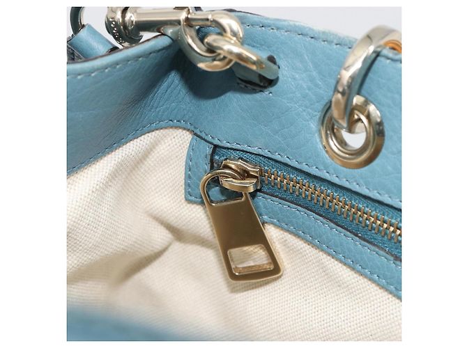 Borsa a Mano GUCCI Bamboo in Pelle 2way Blu Argento 336032 Auth ep15143 - vista 21