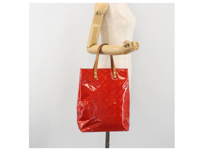 LOUIS VUITTON Borsa Monogram Vernis Reade MM Rosso Rouge M91086 LV Auth ep15522 - vista 23