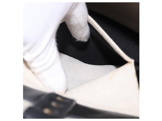 VALENTINO Tote Bag Canvas Ivory Gold Auth BA14128 Golden Roh - Ansicht 12