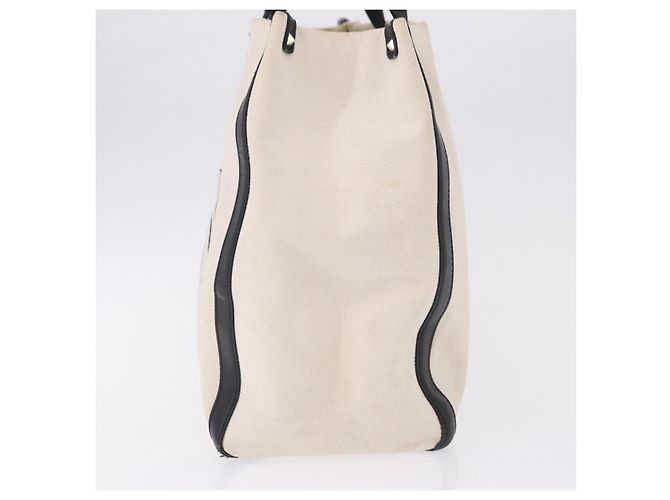 VALENTINO Tote Bag Canvas Ivory Gold Auth BA14128 Golden Roh - Ansicht 3
