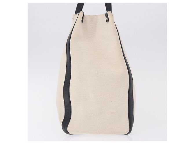 VALENTINO Tote Bag Canvas Ivory Gold Auth BA14128 Golden Roh - Ansicht 4